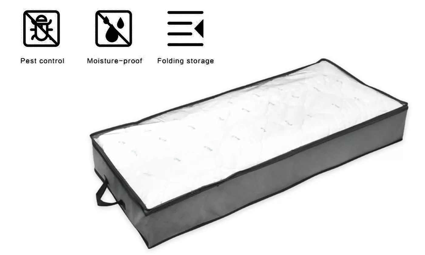 Two Pieces Zippered Underbed Clothes Storage Bag