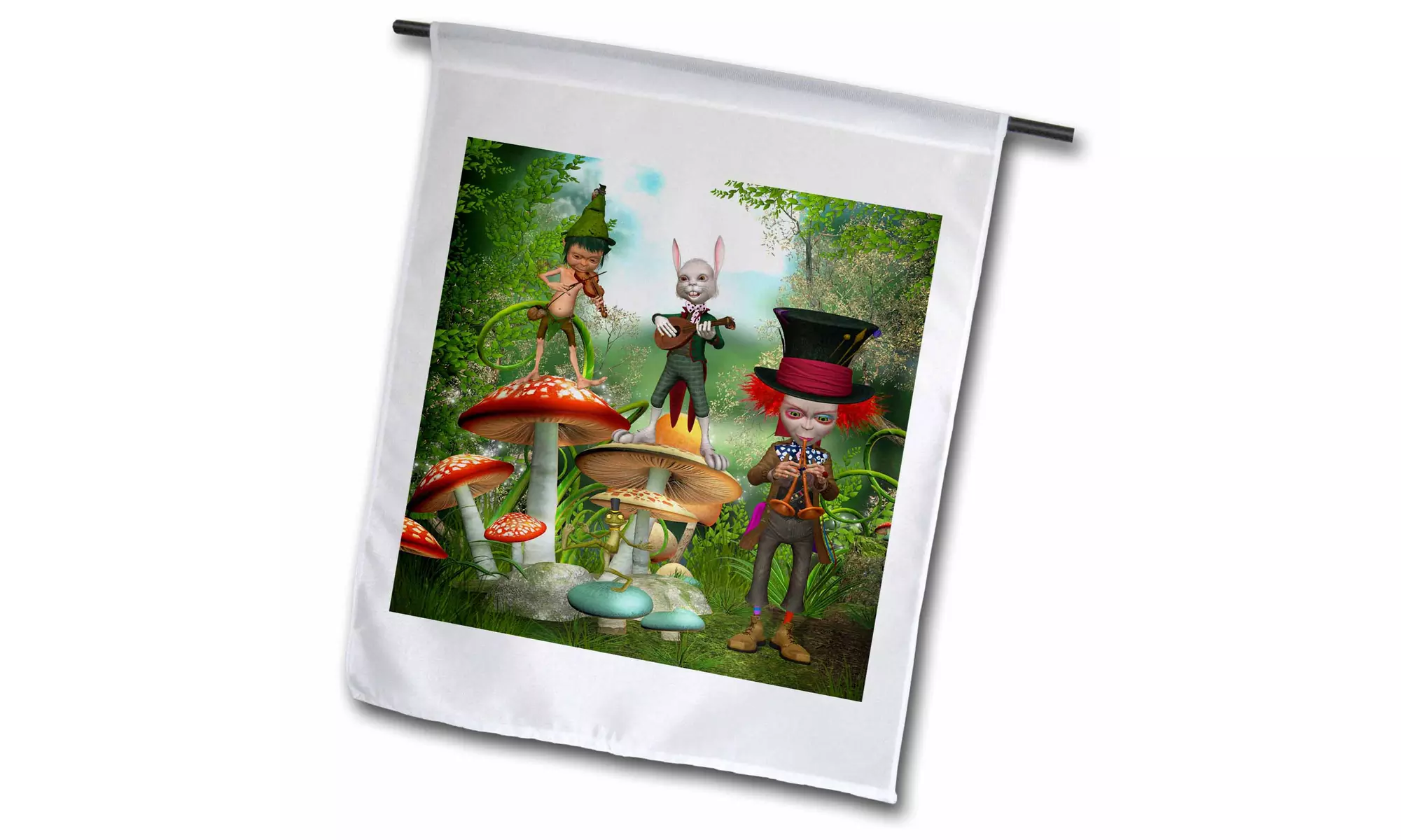  Garden Flag A night concert in the forest. Gnomes give a concert in the forest - Primary Image