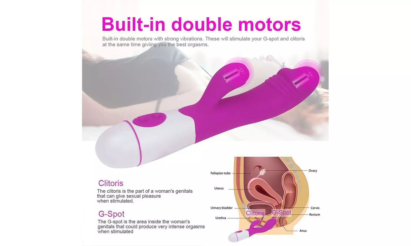 Wireless Waterproof Dildo Rabbit Vibrator 30 Speed G-spot Clitoris Stimulator
