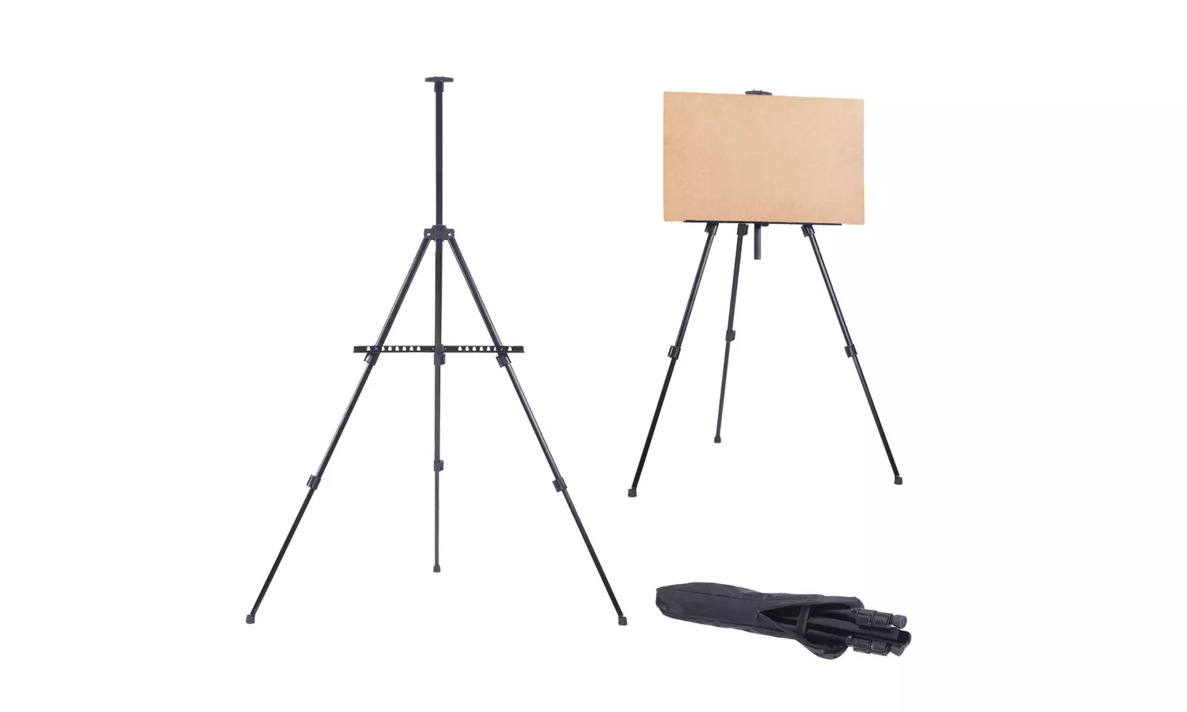 63 Inches Adjustable Reinforced Aluminium Alloy Tripod Folding Easel w/Carry Bag - Primary Image