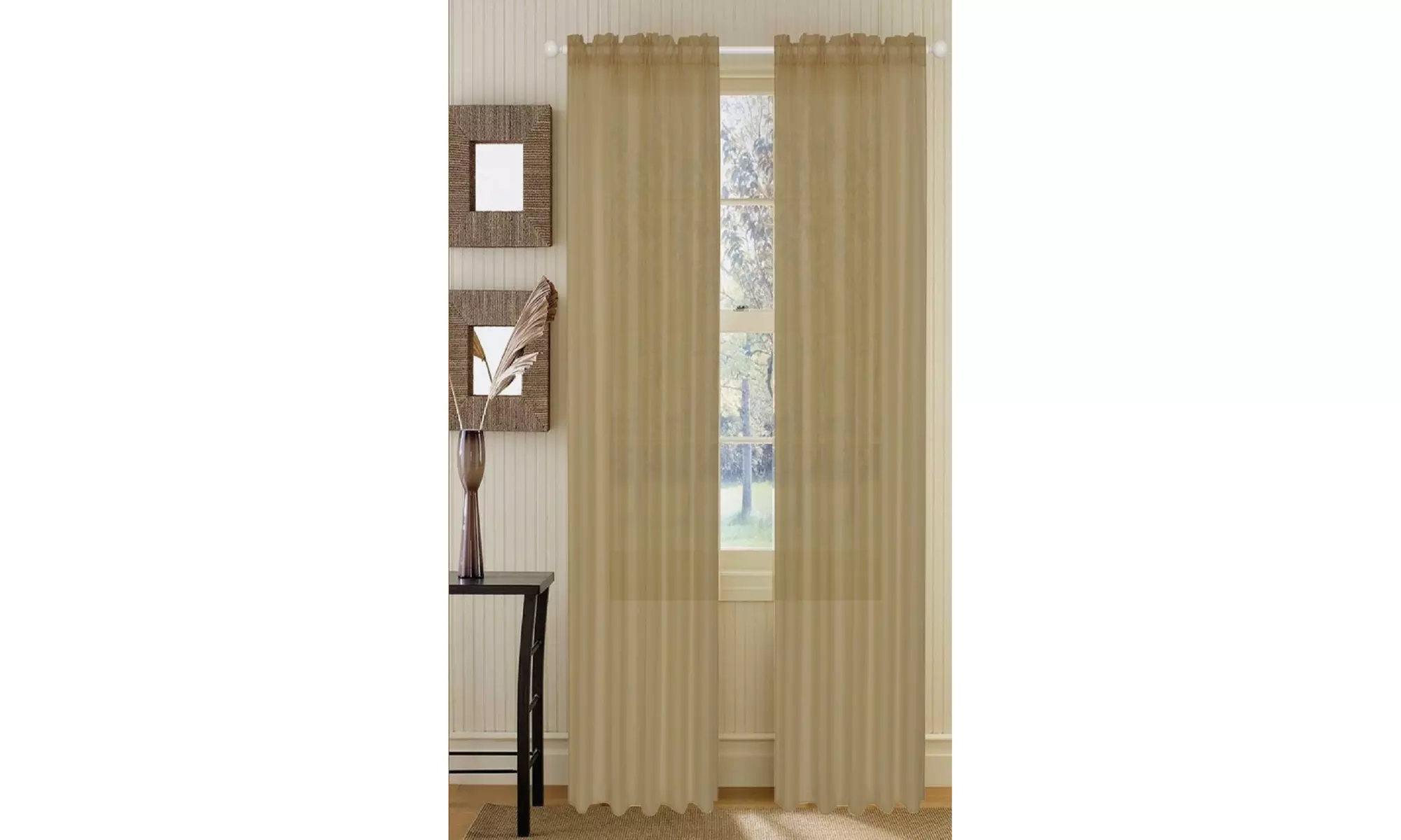 Dayton Collection: Sheer Rod Pocket Curtain Panels (2-Pack)