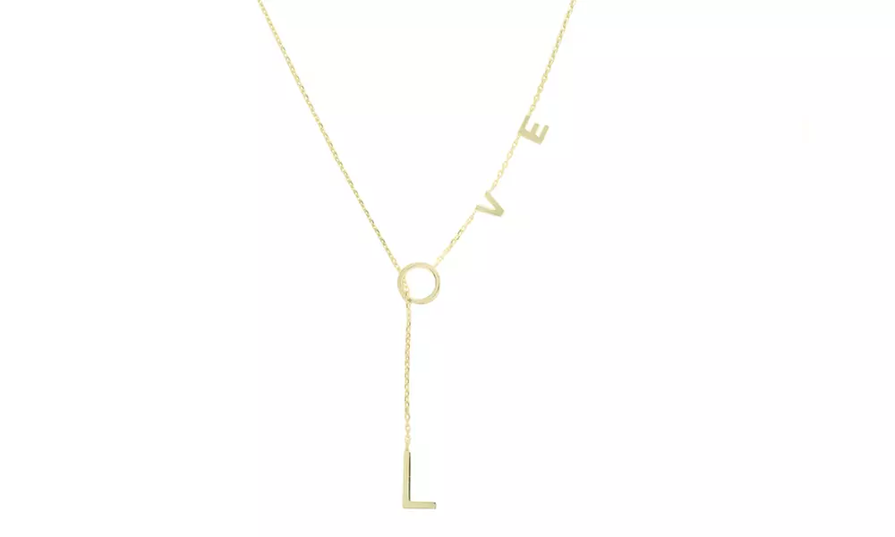 Love Lariat Necklace in 14K Gold Plated