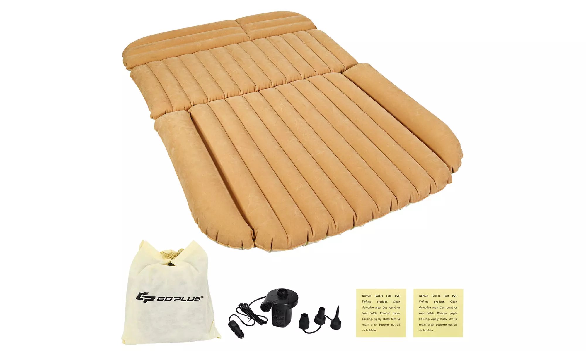 Inflatable SUV Air Backseat Mattress Flocking Travel Pad w/Pump Camping Travel - Primary Image