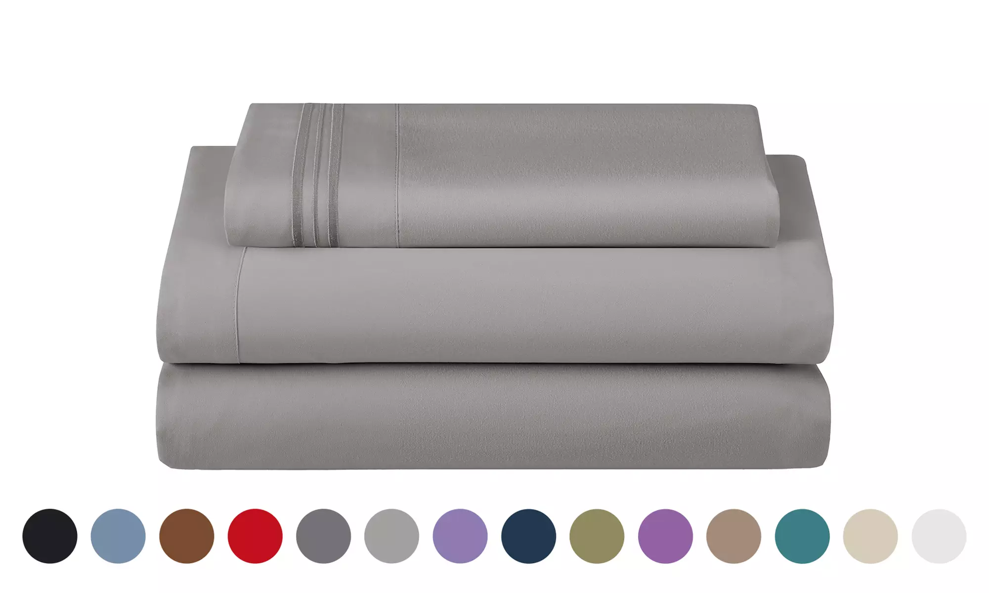 Lux Decor 4Pc Deep Pocket Sheet Set With Embroidered Pillowcases & Giftable Bag