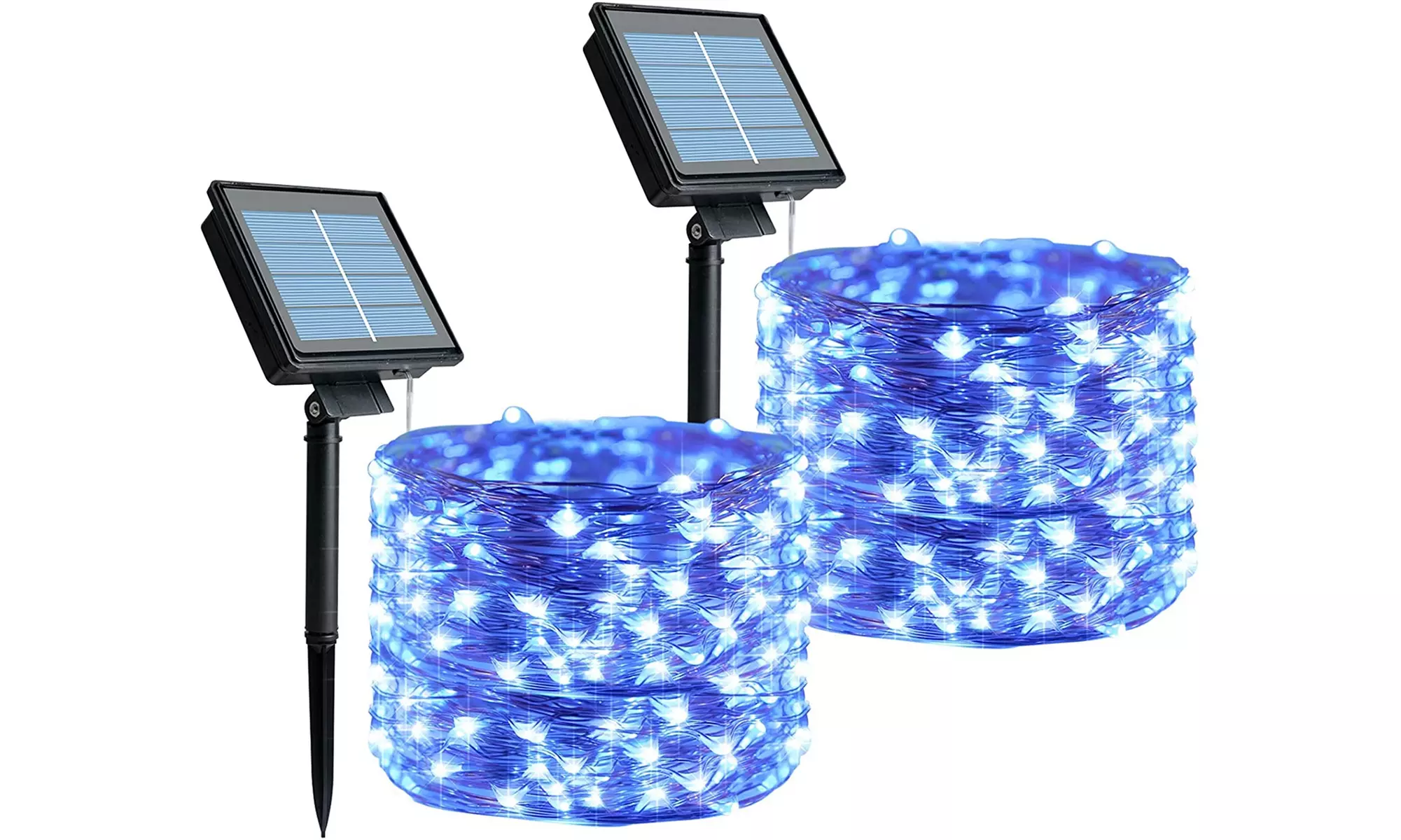 2-Pack Outdoor Solar String Lights 72ft 200 LED Starry Lights 8 Modes