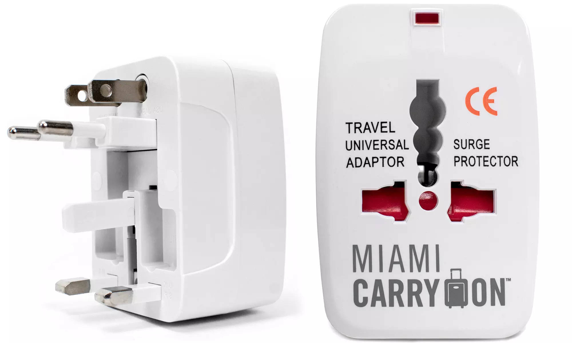 Miami CarryOn International Travel Adapter - Surge Protected Power Adapter
