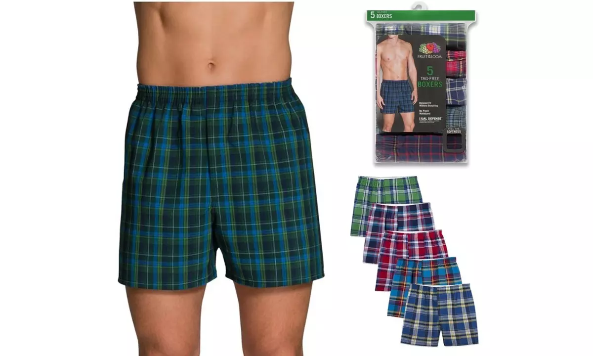 12 Pack Men's Woven Plaid Tartan Boxers, Mystery Deal (Colors may vary) - Primary Image