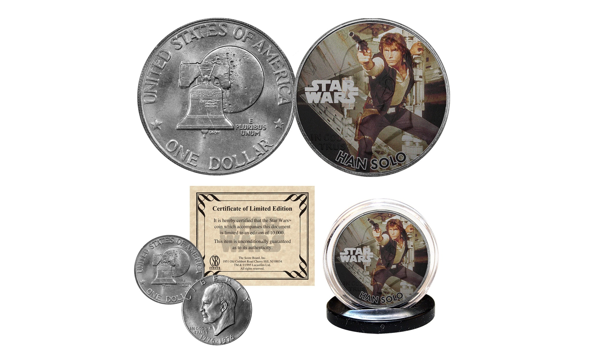 HAN SOLO - STAR WARS Licensed 1976 Eisenhower "IKE" Dollar U.S. Coin