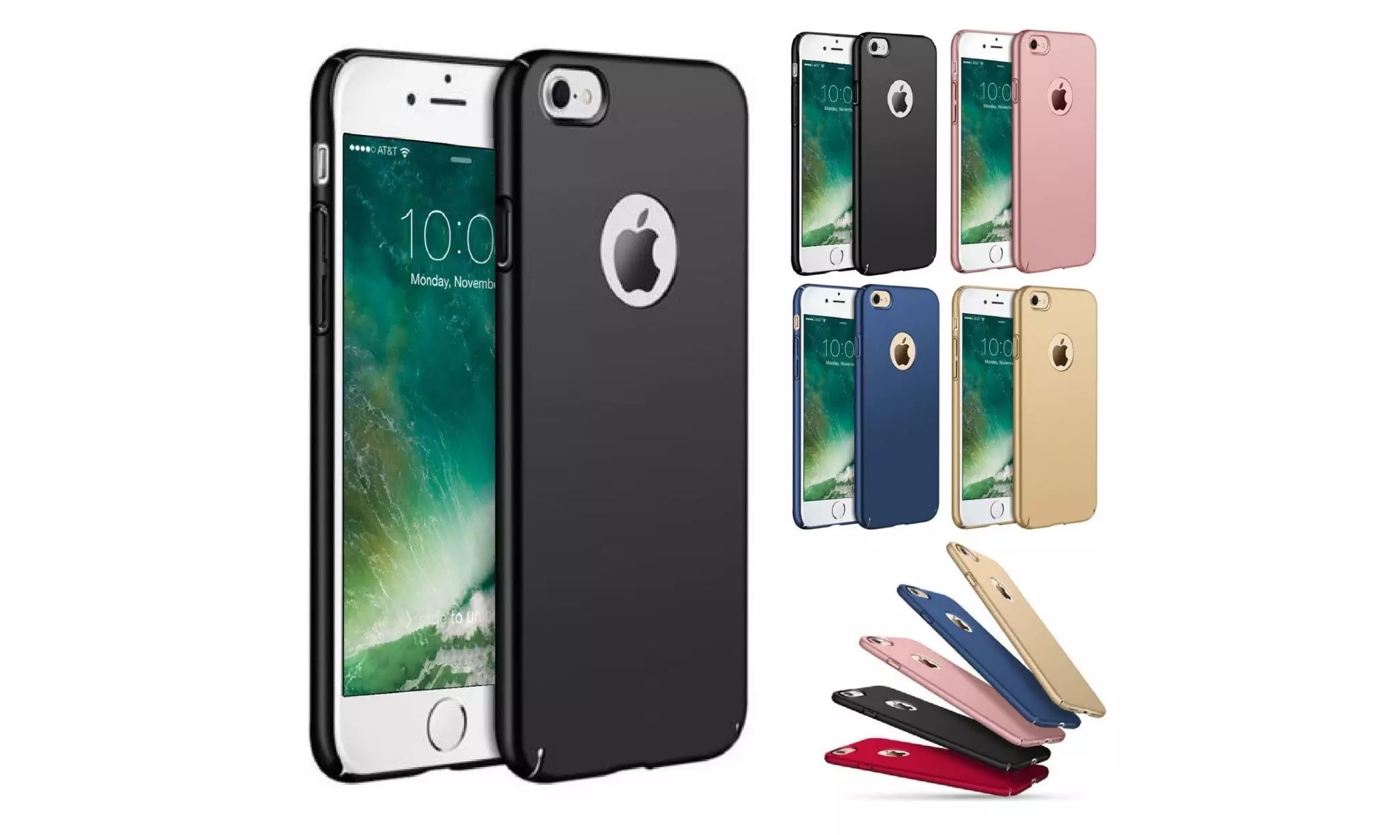Ultra Thin Shockproof Matte Back Phone Case for iPhone X 8 6 6s 7 Plus - Primary Image