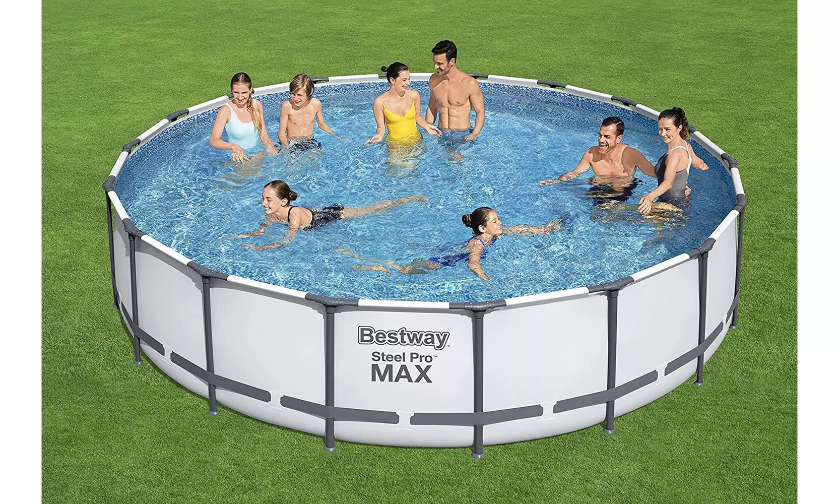 Bestway 18ft x 48in Steel Pro Round Frame Pool Set with Filter Pump and Ladder - Primary Image