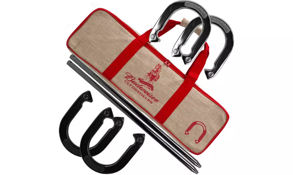Bud Light / Budweiser Horseshoe Set with Carry Case