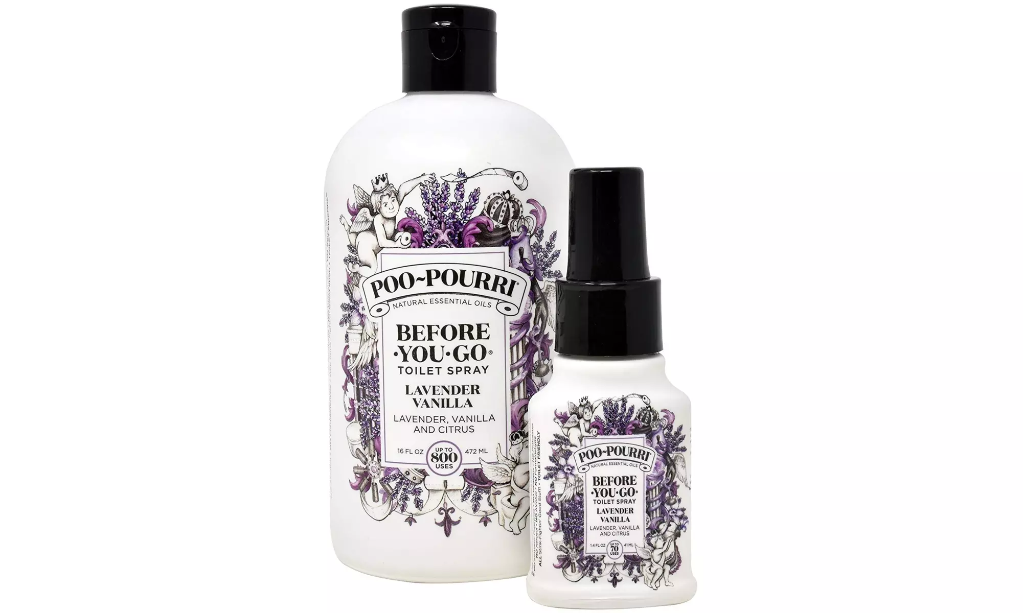Poo-Pourri Lavender Vanilla 16 oz Refill and 1.4 oz Lavender Herb - Primary Image