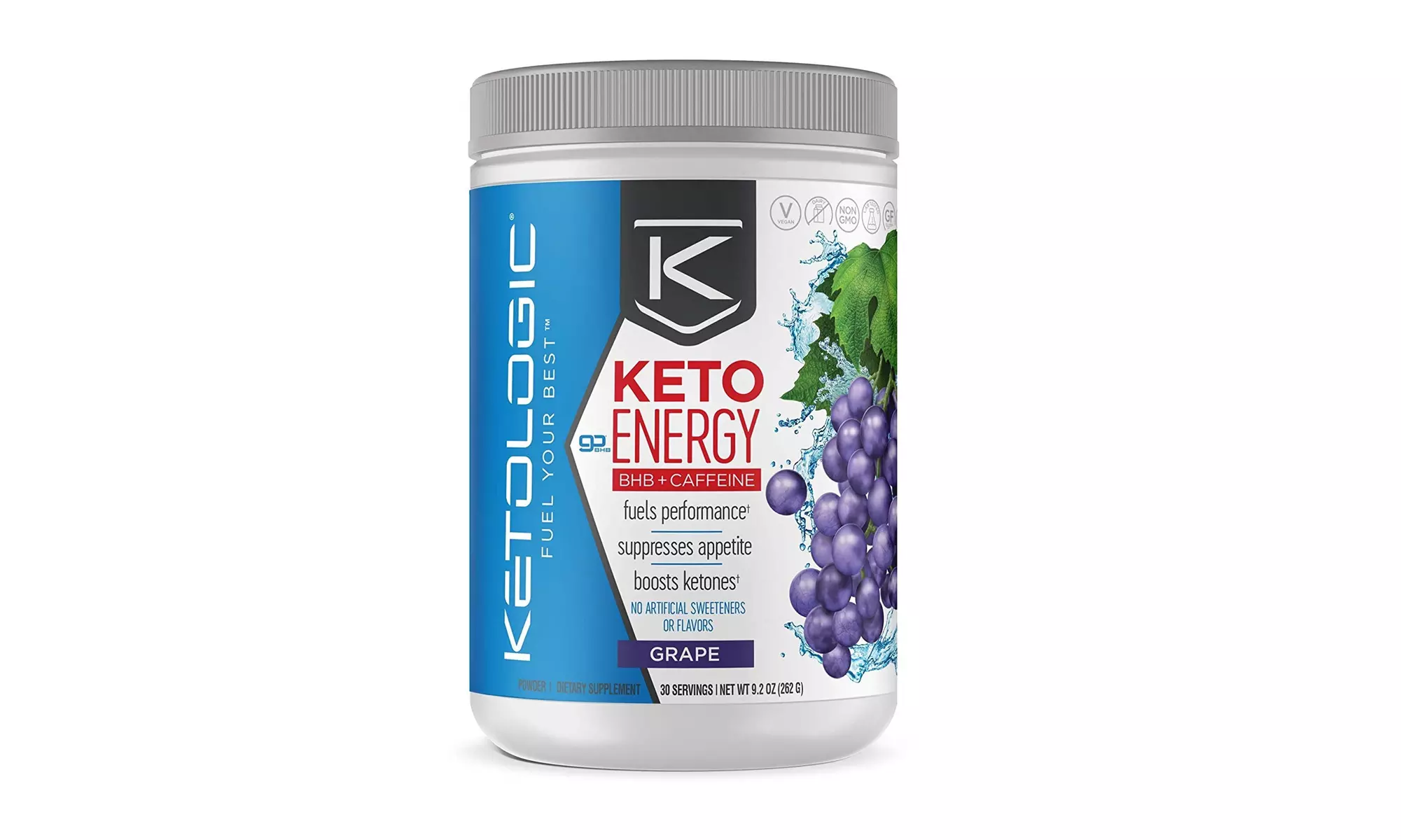 KetoLogic KetoEnergy BHB with Caffeine, Grape Salts Ketone Powder - Primary Image