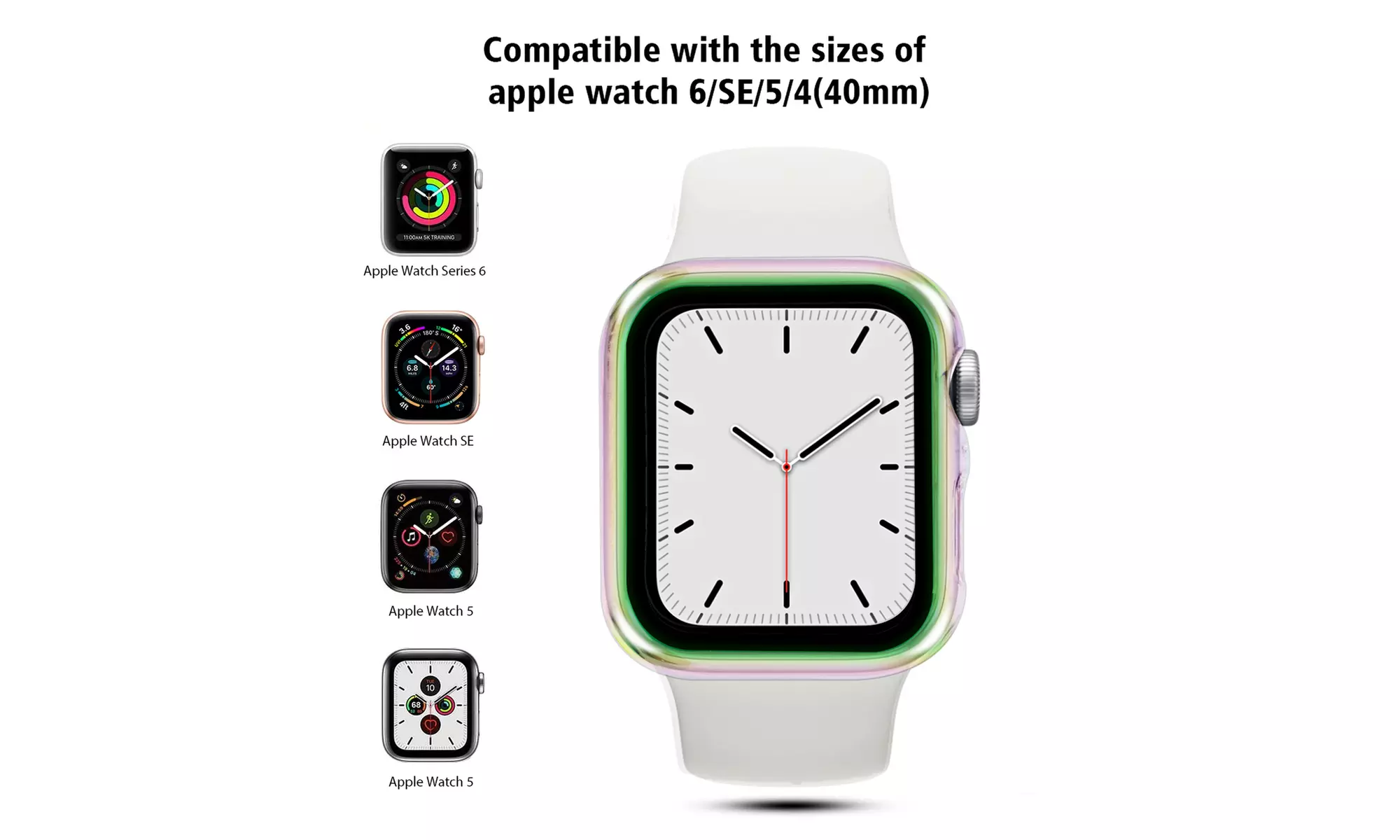 Case&Tempered Glass Screen Protector For Apple Watch SE/Series 4/5/6 40mm/44mm