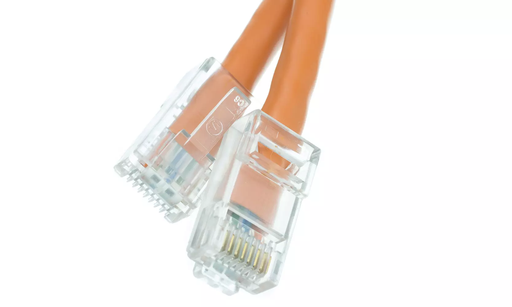 Cable Cat5e Orange Ethernet Patch Cable, Bootless, 3 foot - Primary Image