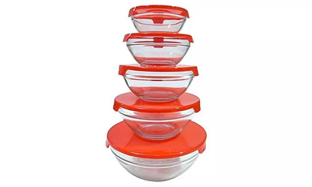 5-Piece Heavy Duty Glass Bowl Set Durable, Heat Resistant, Microwave Safe Bowls - Primary Image