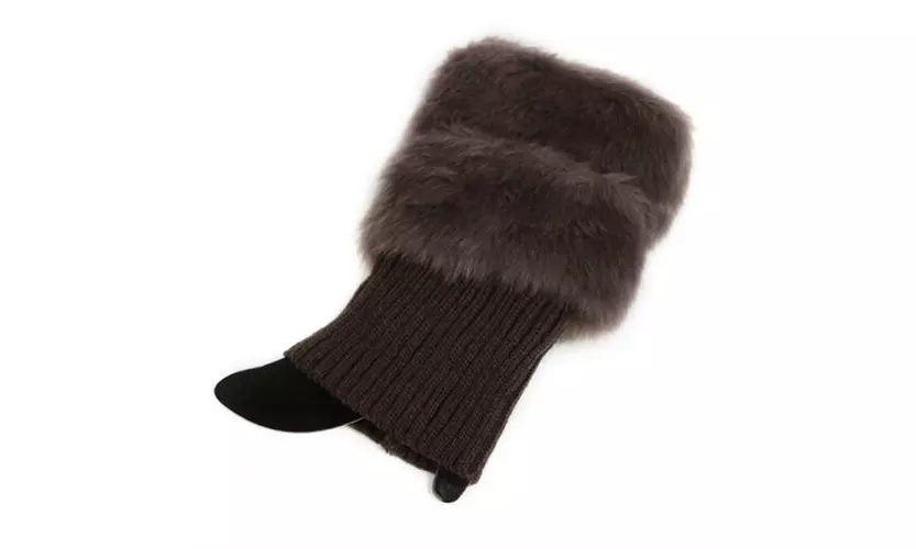 Women's Boot Socks Knitted Warm Faux Fur Cuffs Toppers Ankle Leg Solid Stockings
