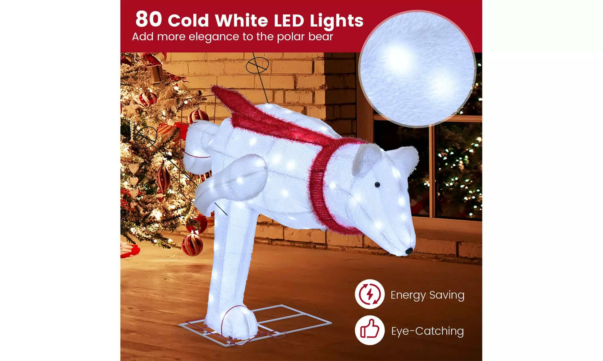 Costway Lighted Christmas Reindeer and Sleigh Set Dachshund Bear Penguin Decor