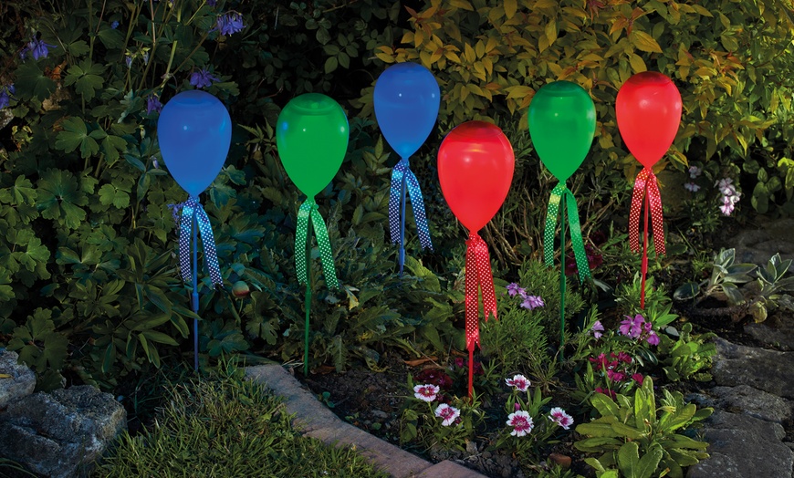 Image 5: Set of Three Solar Balloon Solar Stake Lights