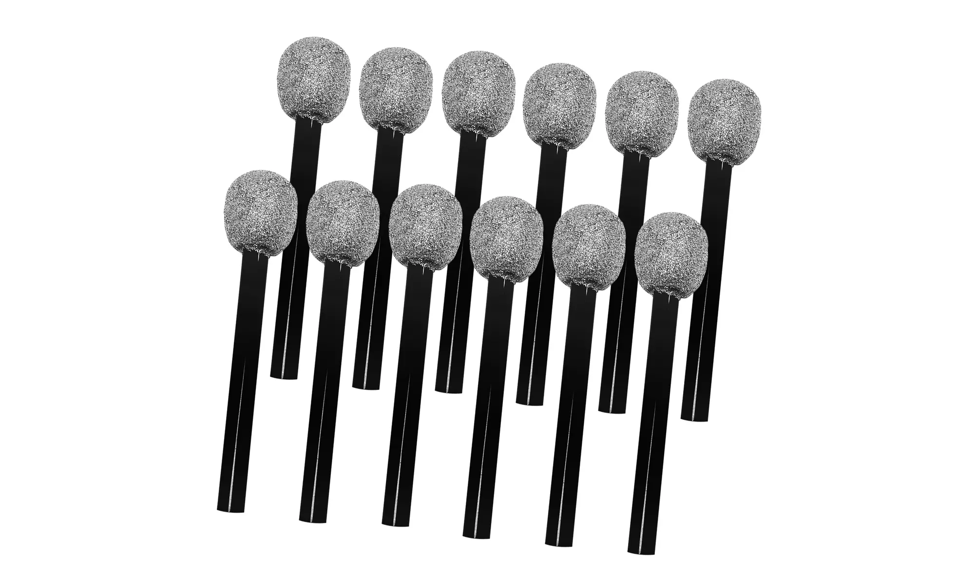 12 Pack - Glitter Pretend Toy Microphone for Kids Party Favors - Gold or Silver - Primary Image