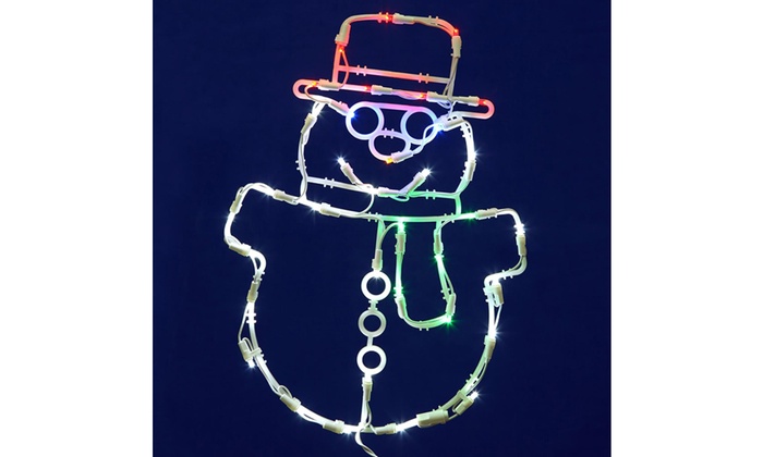 17 Lighted Led Smiling Snowman Christmas Window Silhouette