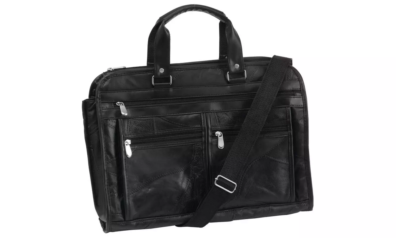 Design Genuine Buffalo Leather Concealed Carry Briefcase - Primary Image