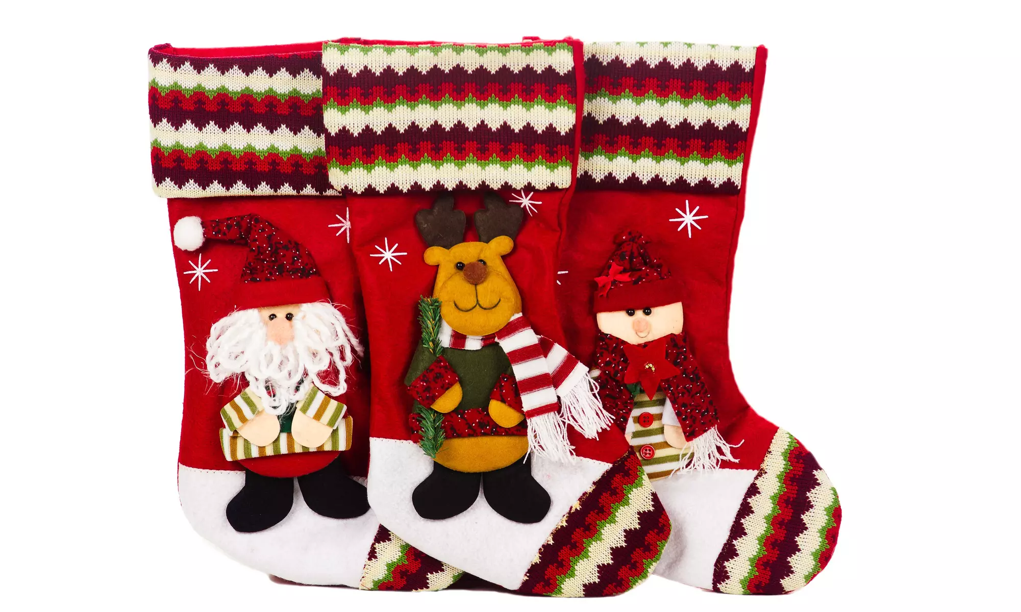 3 Piece Christmas Stockings - 3D