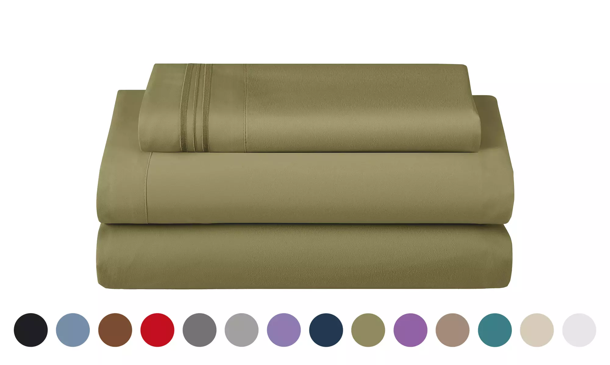 Lux Decor 4Pc Deep Pocket Sheet Set With Embroidered Pillowcases & Giftable Bag