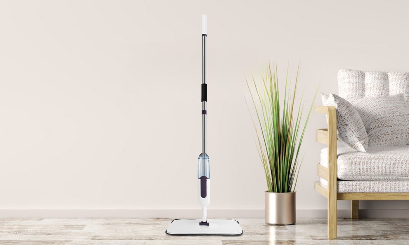  NewHome Spray Mop with 12oz Refillable Bottle and Three Washable Pads 