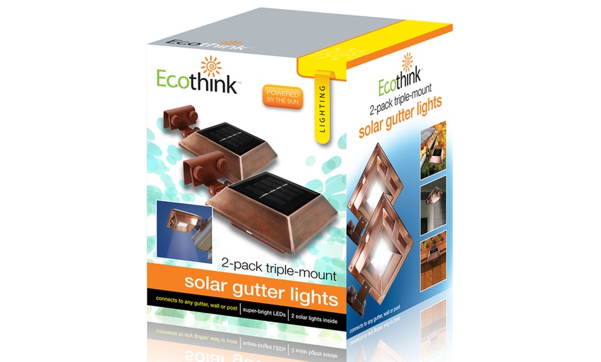 2-Pack: Triple-Mount Solar Gutter Lights | Groupon