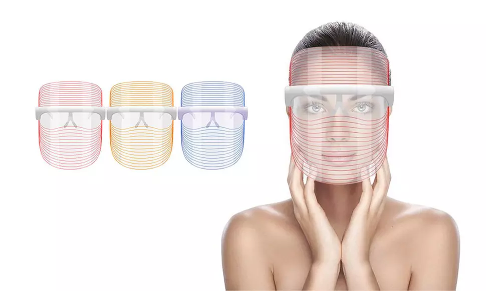 3 Colors LED Light Photon Facial Mask Skin Rejuvenation Wrinkles Removal Therapy - Primary Image