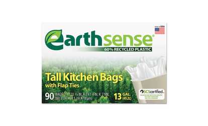 Webster Industries Recycled Can Liners, 13gal, .7 Mil, 23 3/4 X 28, 90 Bags/Box