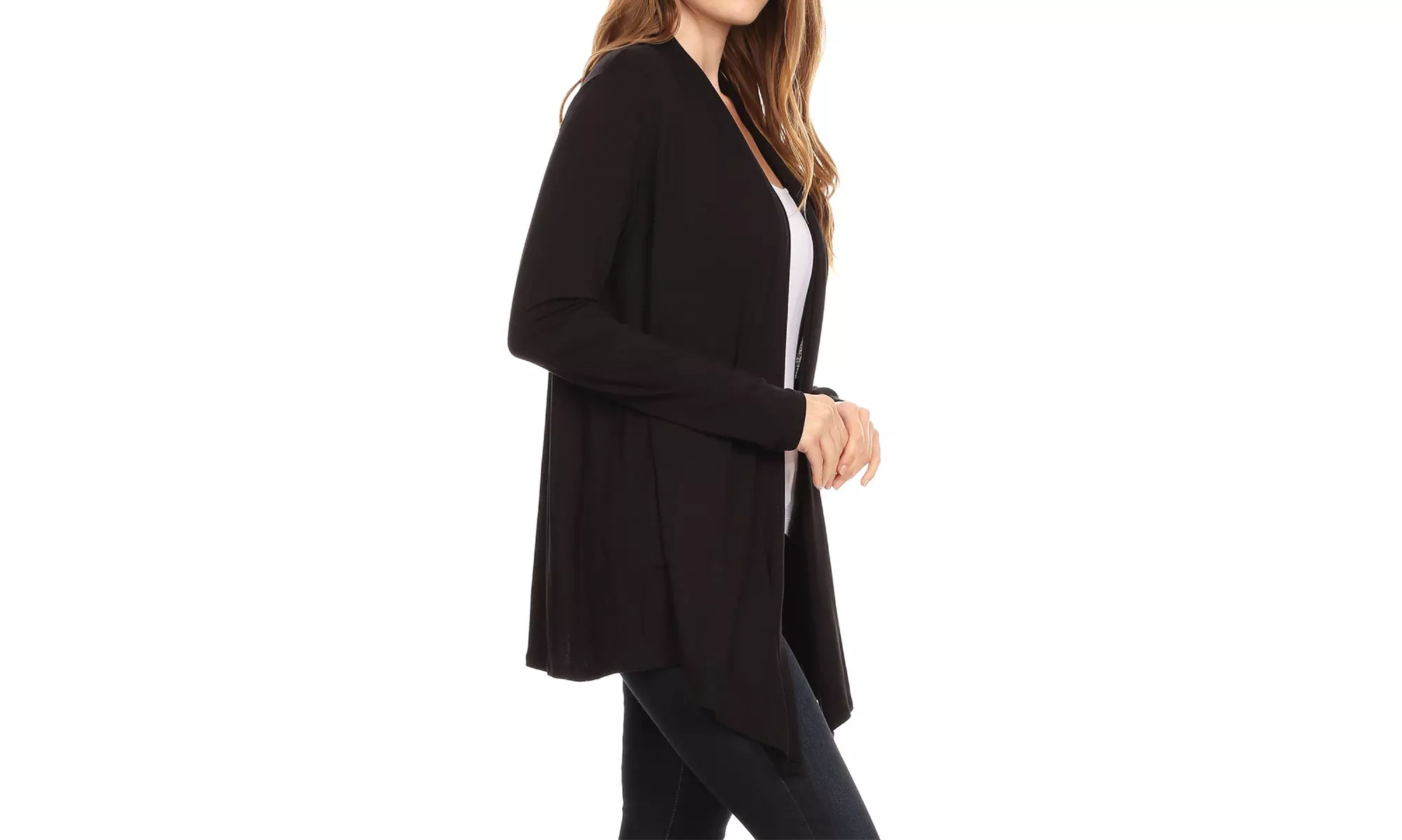 Solid Lightweight Soft Long Sleeves Open Front Cardigan