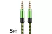 5x 3.5mm Braided Male to Male Stereo Audio AUX Cable Cord for PC iPod CAR iPhone - Second Medium