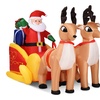 Image 1: 7 Ft Waterproof Inflatable Double Deer w/ Sled Christmas Decoration