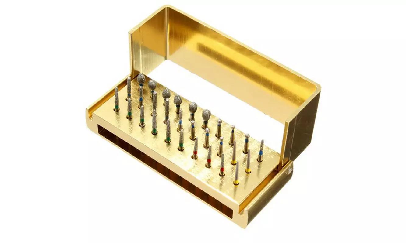 30pcs Dental Diamond Burs Drill Disinfection Block High Speed Handpieces Holder - Primary Image