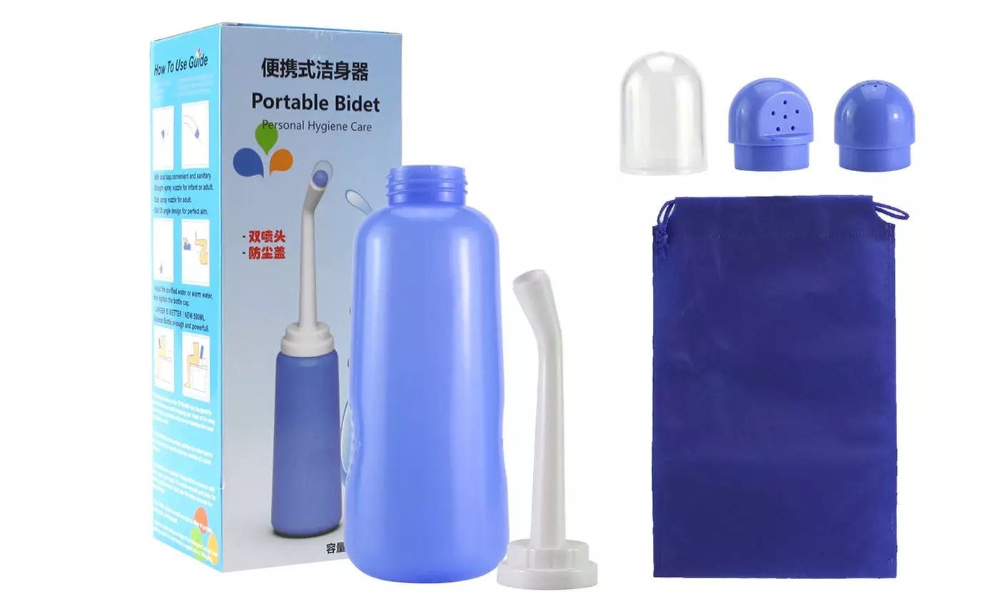 17oz Portable Bidet Handheld Travel Personal Toilet Anal Cleaning Water Spray - Primary Image