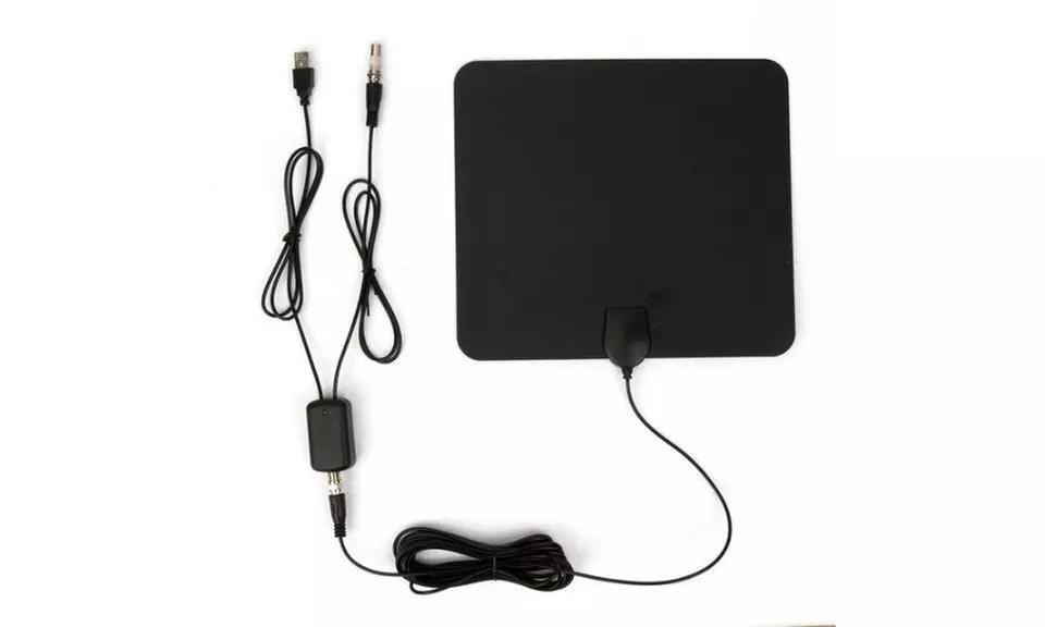 Ultra Thin Flat Indoor HDTV Amplified HD TV Signal Antenna 16FT Coax 200 Mile - Second Medium