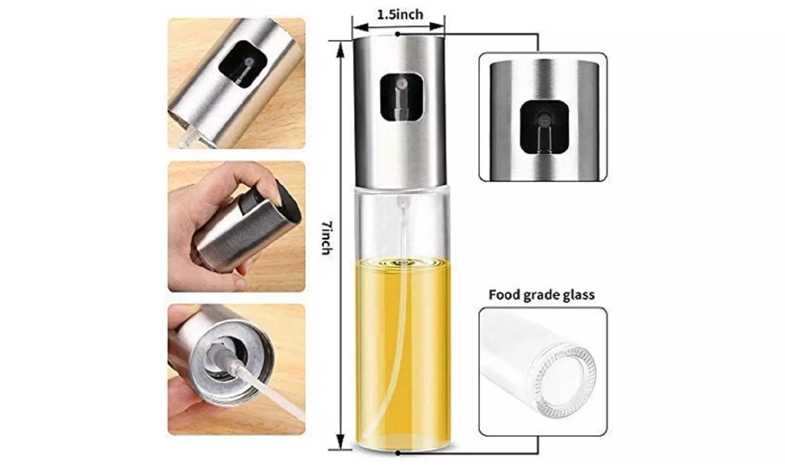Stainless Olive Oil Sprayer Cooking Mister Spray Pump Fine Bottle Kitchen US
