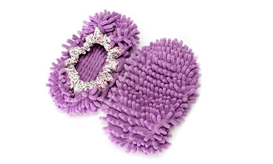 Image 3: QPower Premium New Microfiber Mop Slippers Makes House Clean