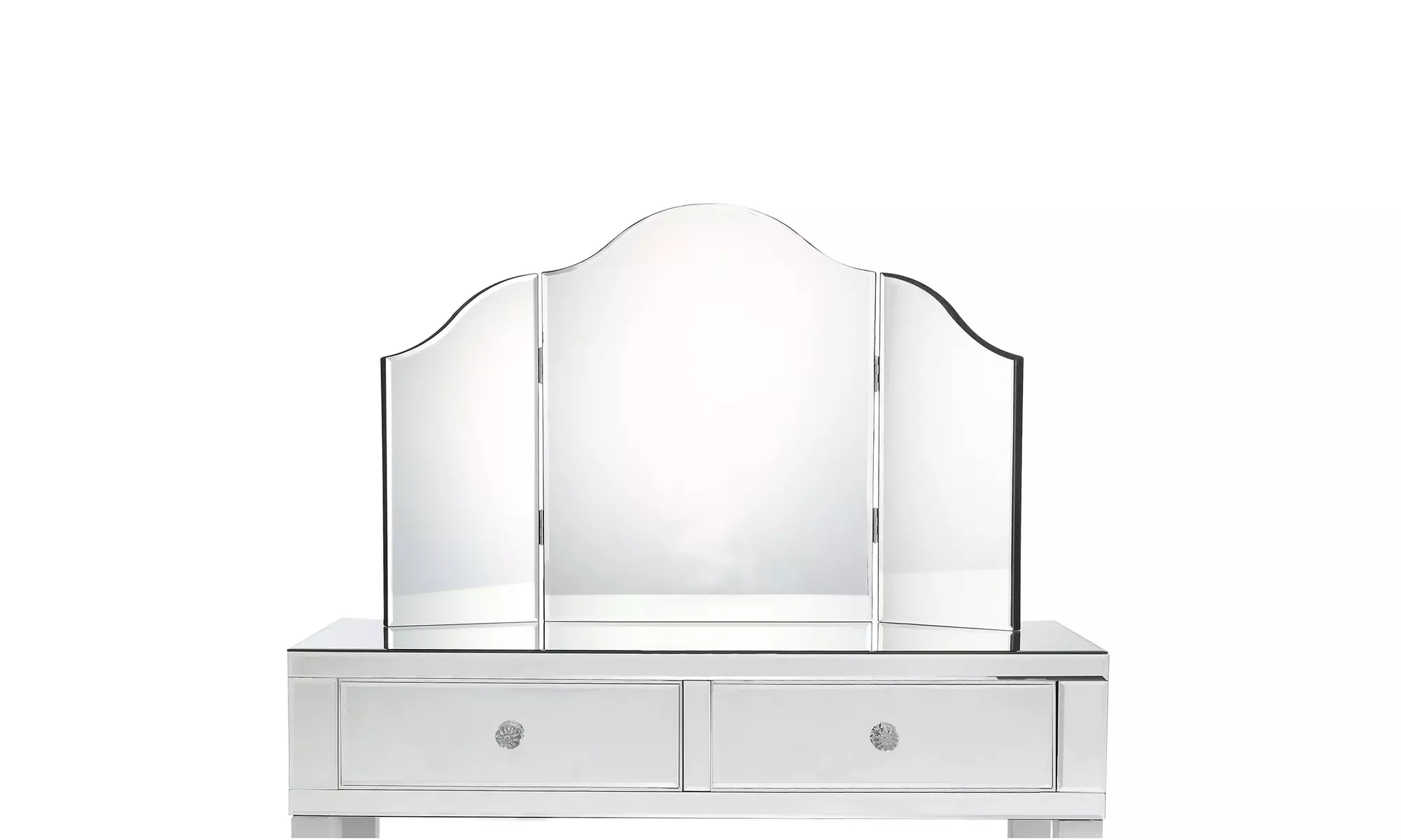 Mokella Tri-fold Tabletop Vanity Mirror - Frameless  Modern and Contemporary    - Second Medium