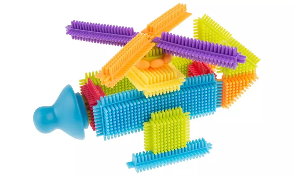 Hey! Play! Bristle-Shaped Building Blocks 3D Tile Toy Set (50-Piece) - Image 4