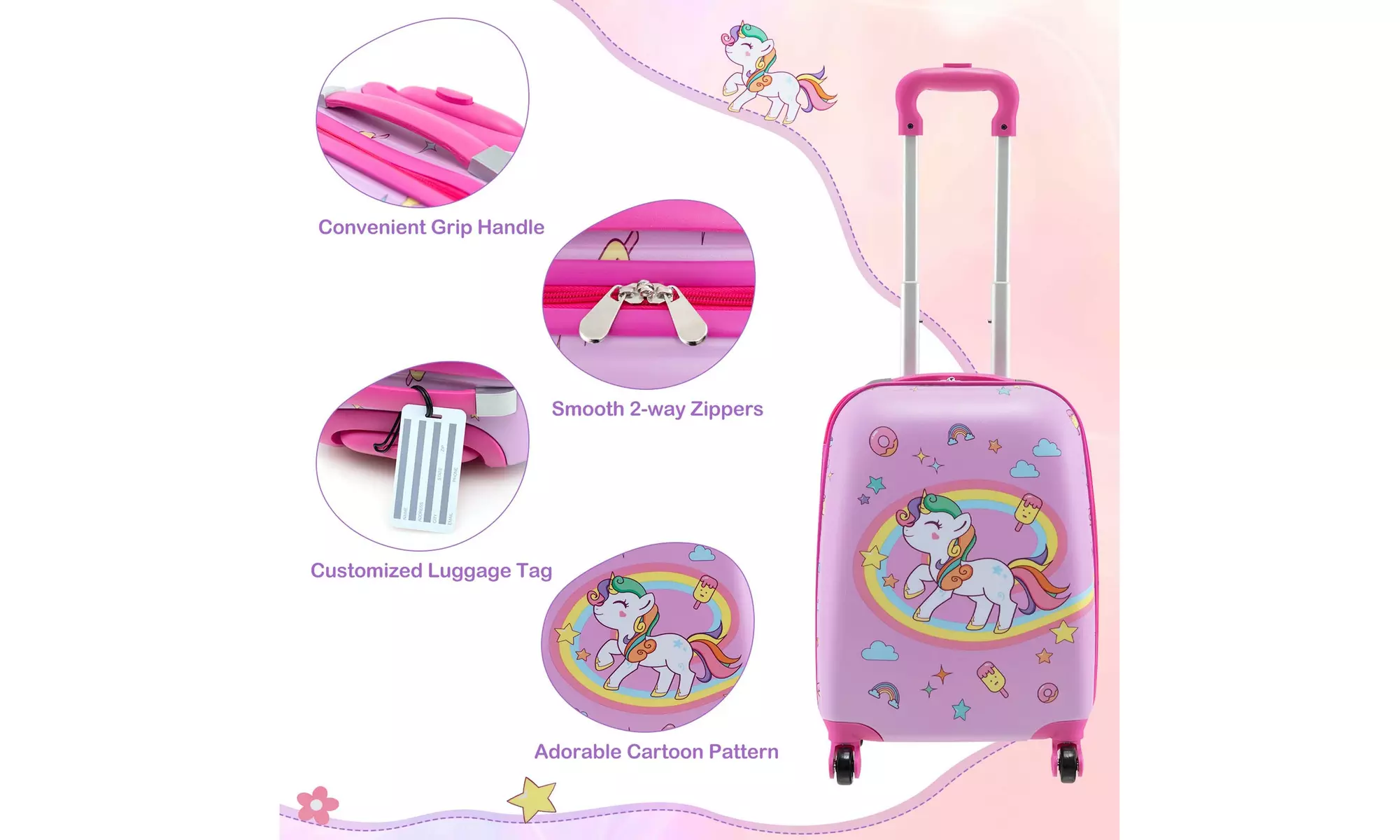 Costway Five-Piece Costway Kids Luggage Set 