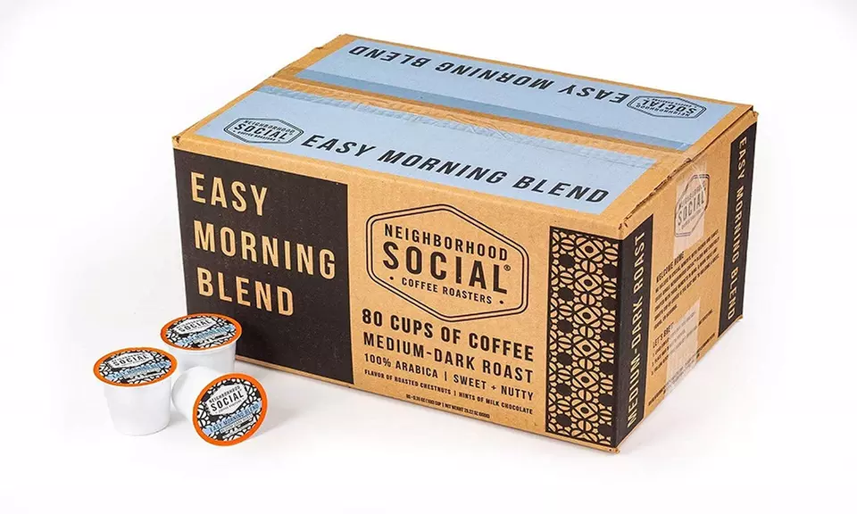 Neighborhood Social, Easy Morning Blend Medium Dark Roast Gourmet Coffee, 80 ct  - Primary Image