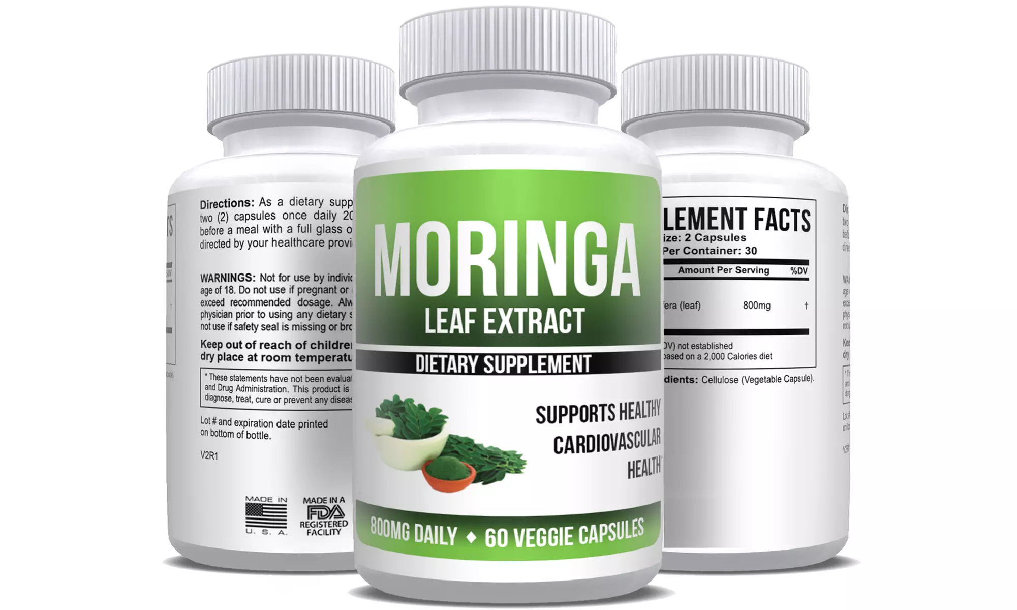 Pure Moringa Oleifera Leaf Extract Max Strength (1-, 2-, 3- or 6-pack) - Primary Image