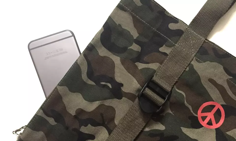 Camouflage Tote with Adjustable External Straps - Second Medium