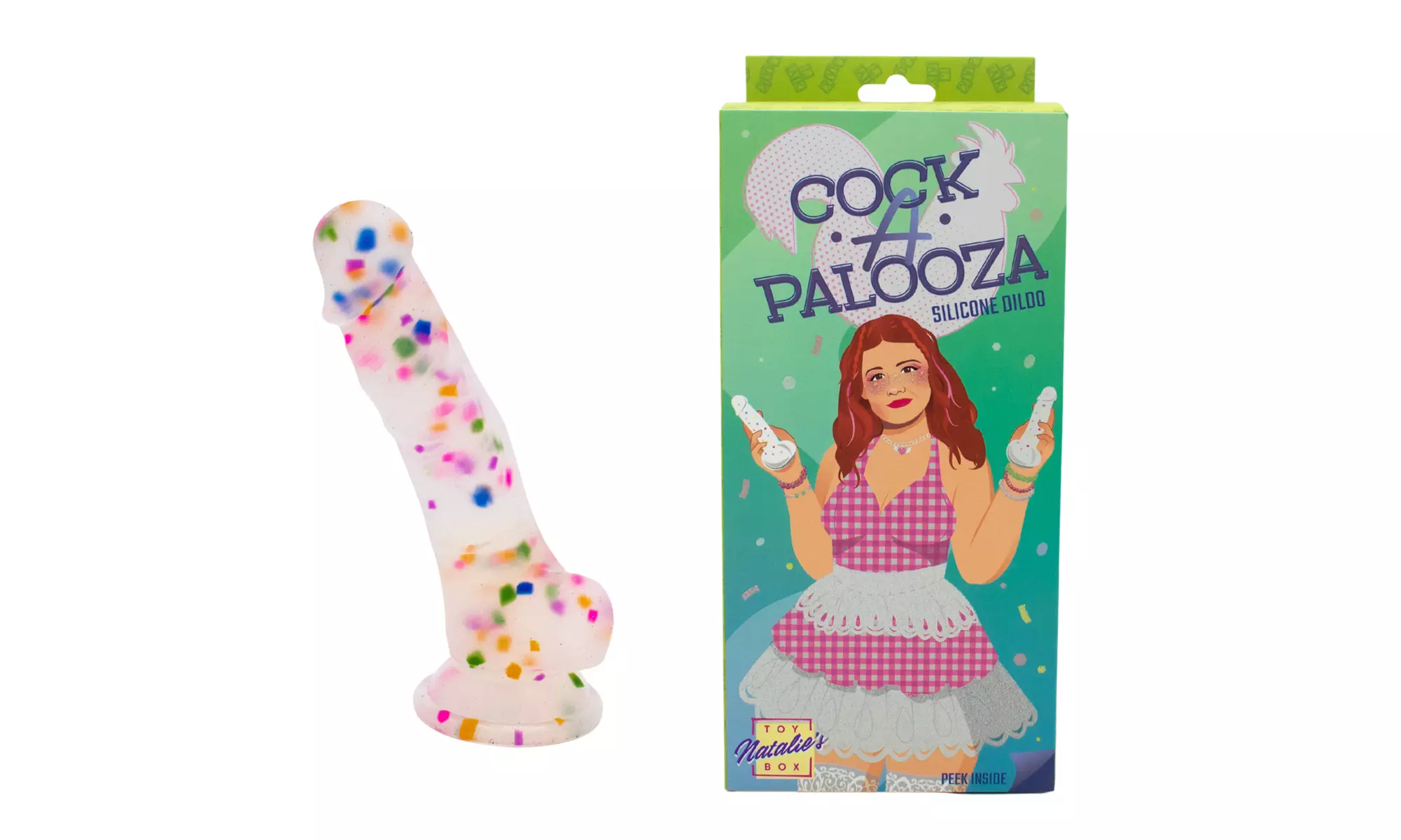 Cock-A-Palooza Confetti Silicone Suction Dildo 