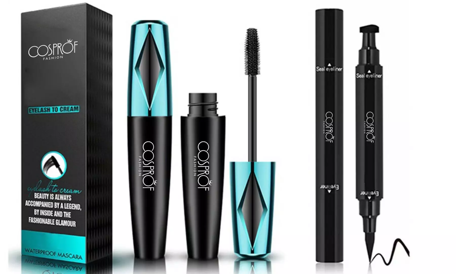 4D Silk Fiber Eye Lash Mascara With Eyeliner Stamp Thrive Liquid Extension Set - Primary Image