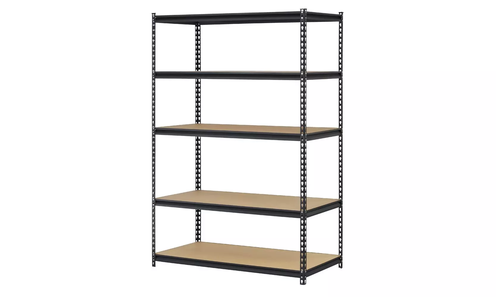 5 Tiers Metal Garage Racking Shelving Powder Coated Storage Rack Black - Primary Image