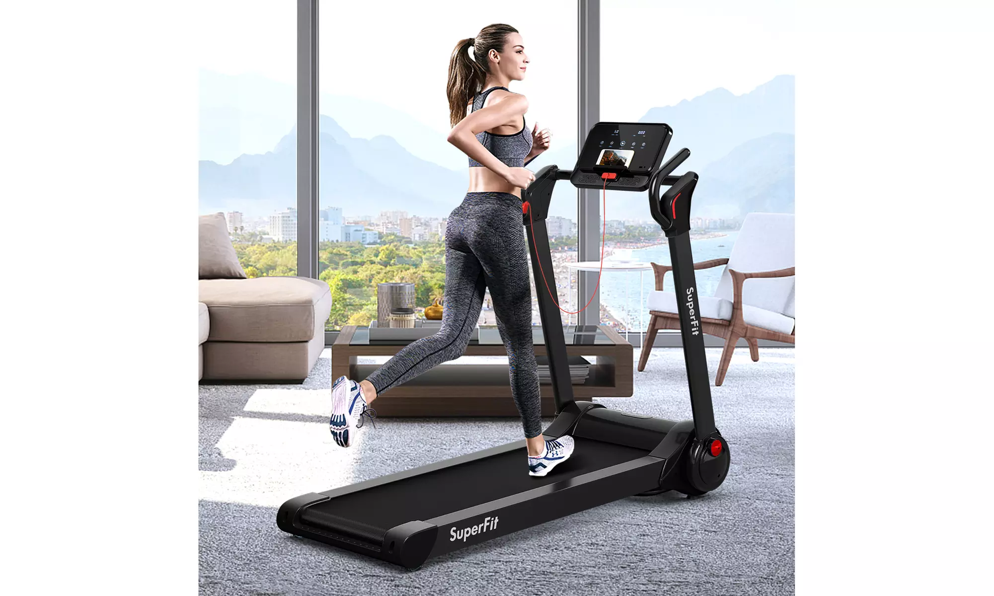 Superfit Folding 2.25HP Electric Treadmill Running Machine APP Control - Primary Image